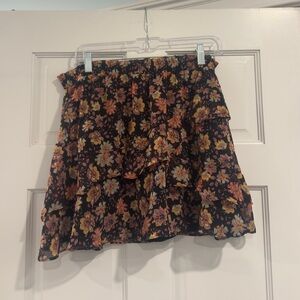 Aqua floral mini skirt | size L